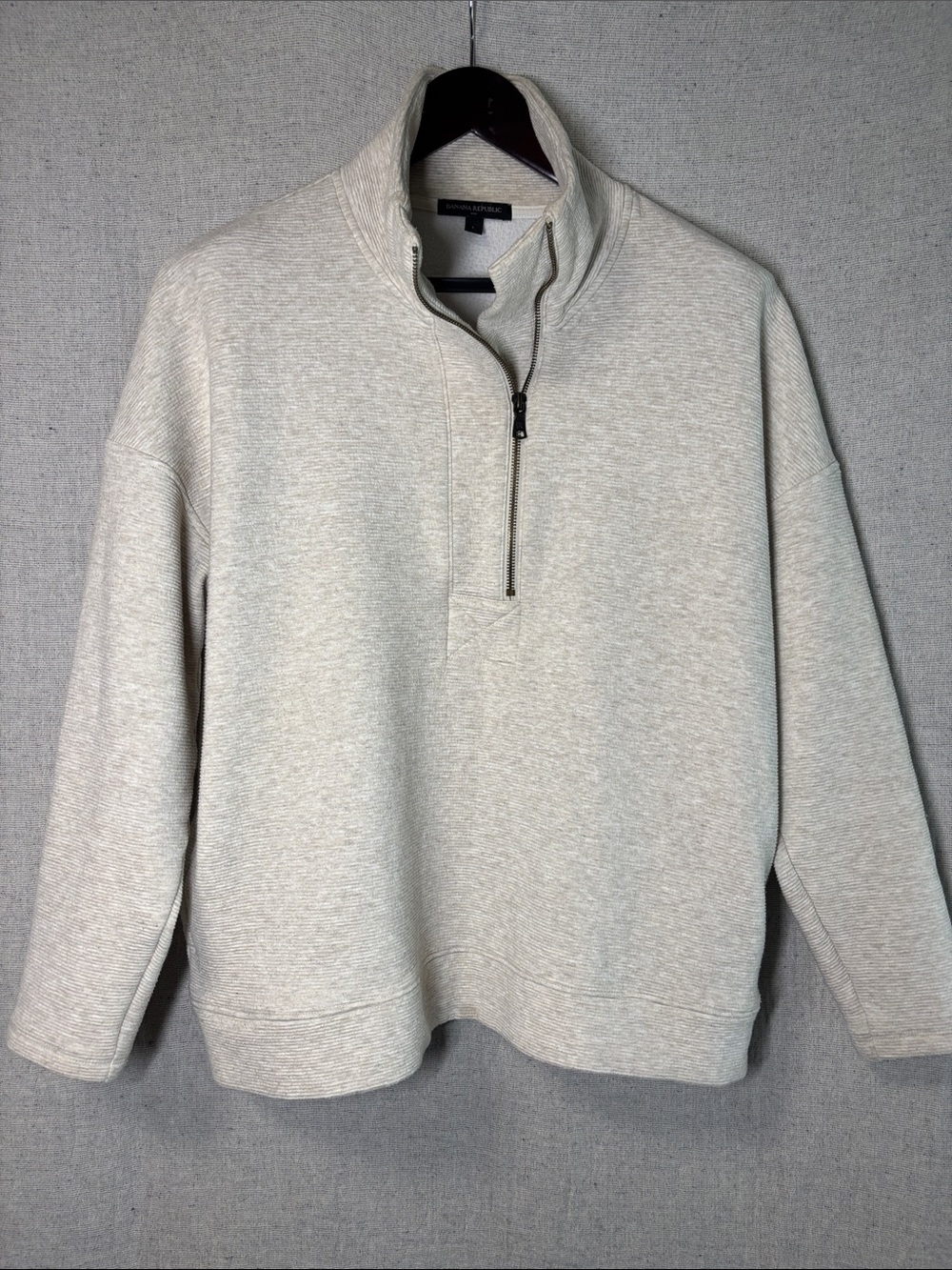 Banana Republic Women's Zip-Up Sweater in Light Gray